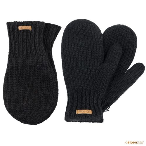 Set aus Pärchenhandschuh Valentin und Fäustlingen Schwarz
